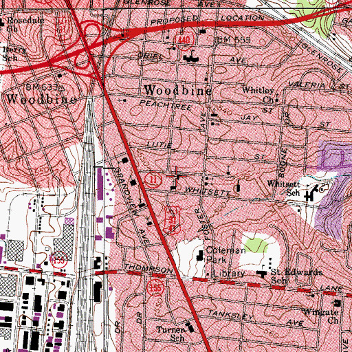 Topographic Map of Vine Glen Baptist Church, TN