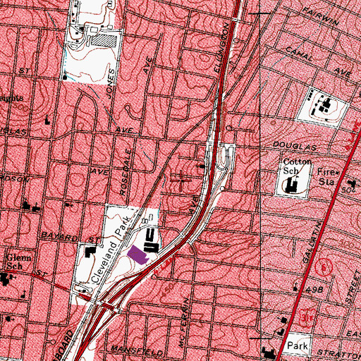 Topographic Map of Webster Memorial Baptist Church, TN