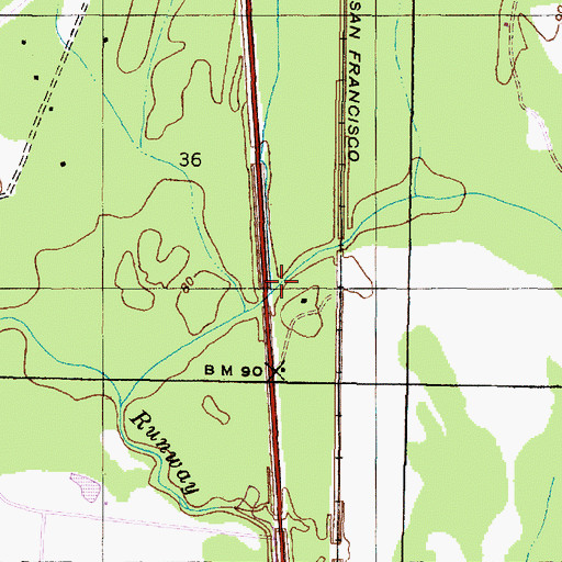 Topographic Map of Brown Ridge Slough, AL