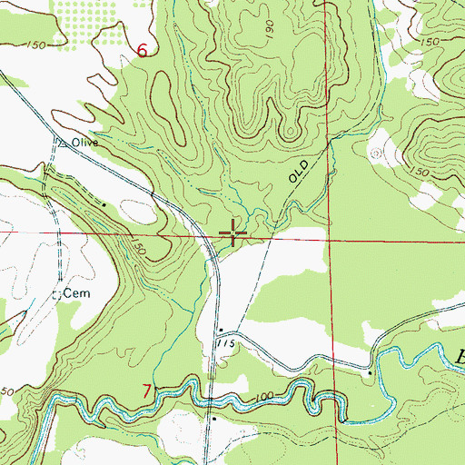 Topographic Map of Browns Artesian Mill (historical), AL