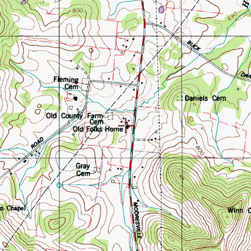 Topographic Map of Maury County Farm (historical), TN