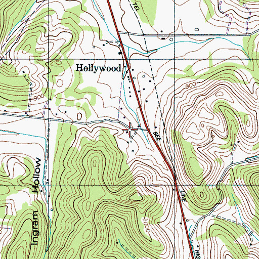 Topographic Map of Moore Chapel (historical), TN