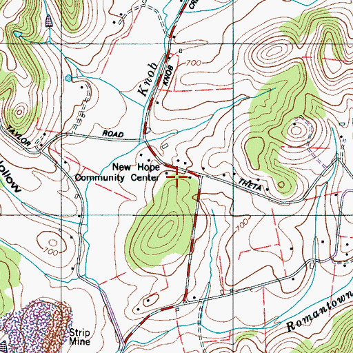 Topographic Map of New Hope Church (historical), TN