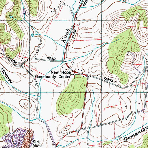 Topographic Map of New Hope School (historical), TN