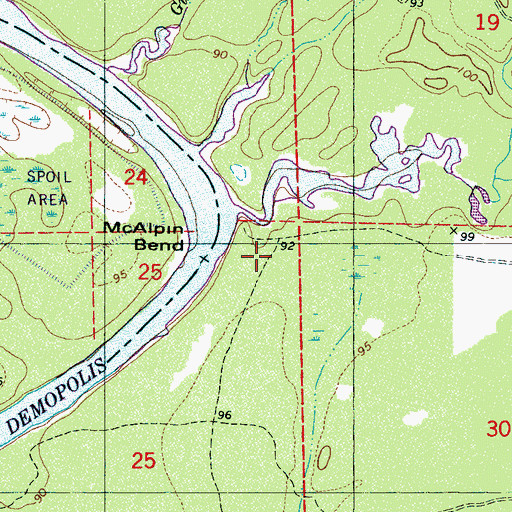 Topographic Map of Bryant Gulley, AL