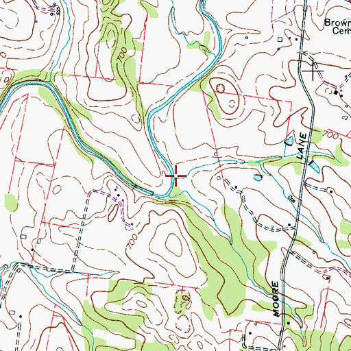 Topographic Map of Oglebys Mill (historical), TN