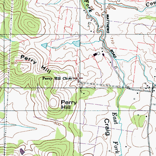 Topographic Map of Perry Hill School (historical), TN