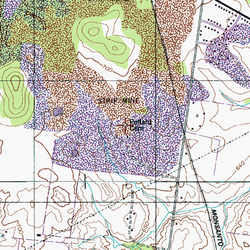 Topographic Map of Pollard Cemetery, TN