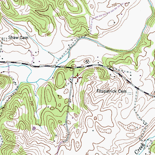 Topographic Map of Rockdale School (historical), TN