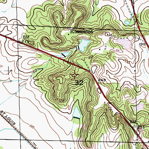 Topographic Map of Bullocks Hill, AL
