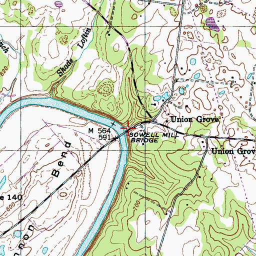 Topographic Map of Sowells Mills (historical), TN