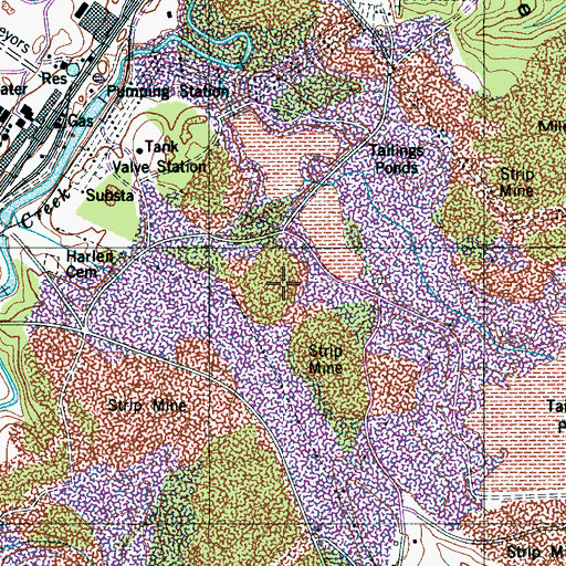 Topographic Map of Taylor Mine, TN