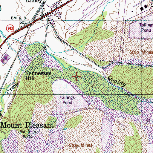 Topographic Map of Victor Mine, TN