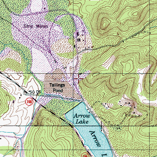 Topographic Map of Virginia-Carolina Mine, TN