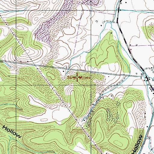 Topographic Map of Ward-Gilliam Mine, TN
