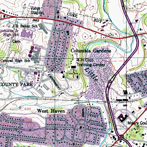 Topographic Map of University of Tennessee Agricultural Experiment Station, TN