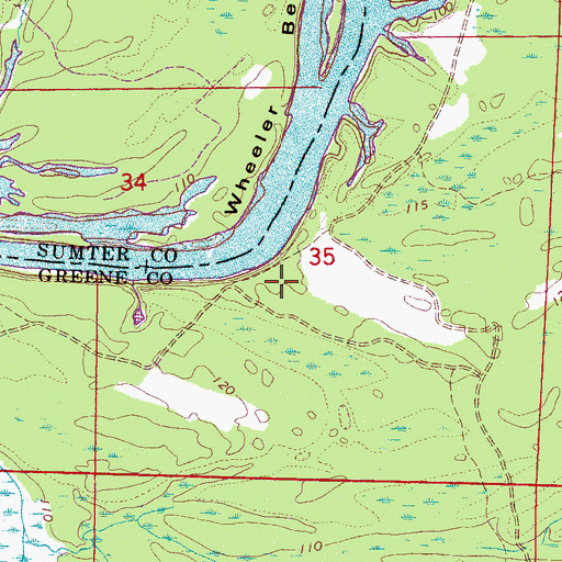Topographic Map of Carpenters Bar, AL