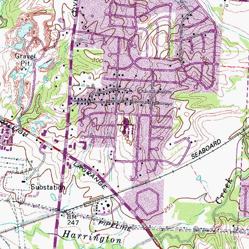Topographic Map of Raleigh-Bartlett Meadows Elementary School, TN