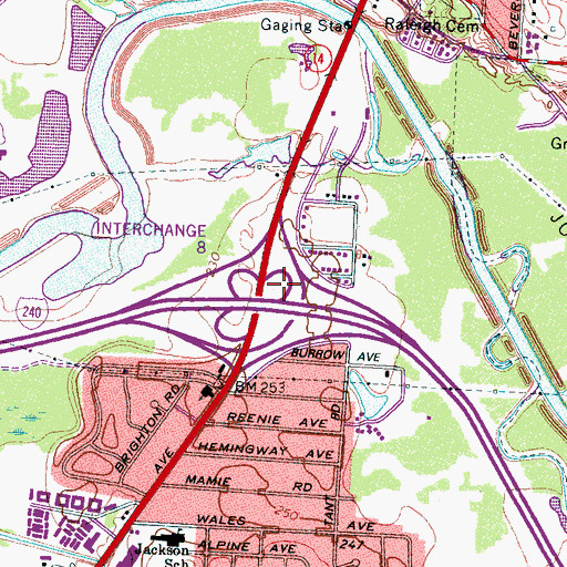 Topographic Map of Raleigh Plaza Shopping Center, TN