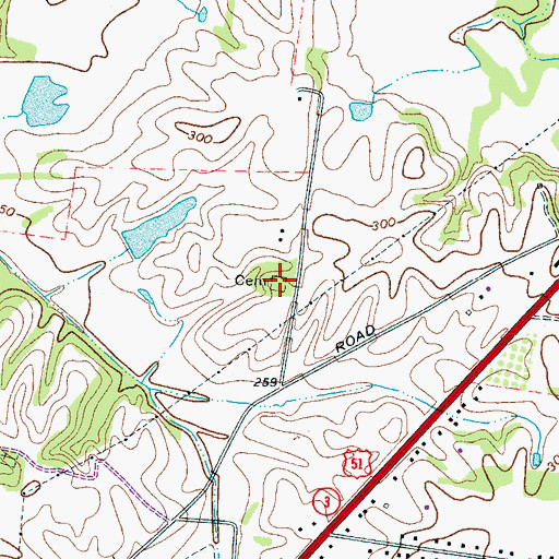 Topographic Map of Remberts Cemetery, TN