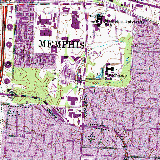 Topographic Map of Ridgeway Elementary School, TN