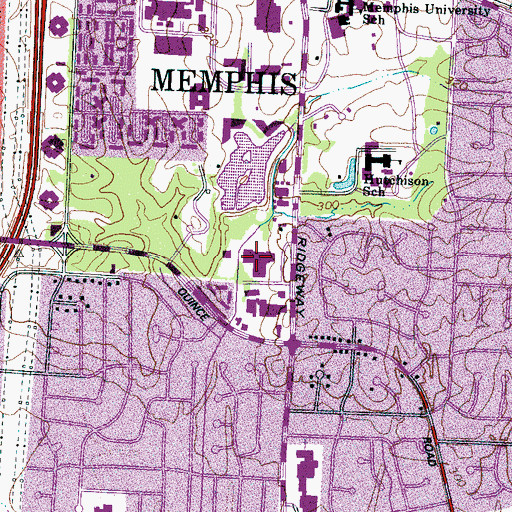 Topographic Map of Ridgeway High School, TN