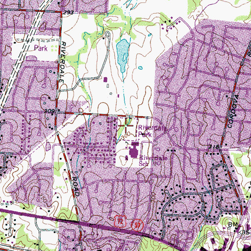 Topographic Map of Riverdale Park, TN