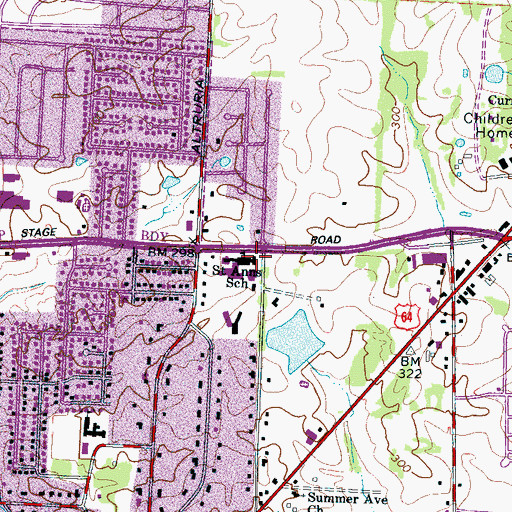 Topographic Map of Saint Anne Church, TN