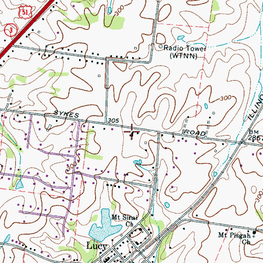 Topographic Map of Saint Annes Episcopal Church, TN