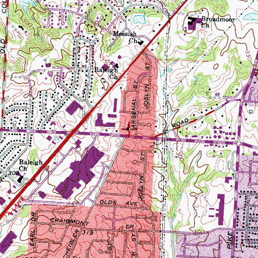 Topographic Map of Saint Elisabeths Episcopal Church, TN