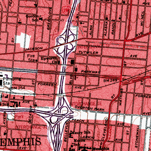 Topographic Map of Saint George Greek Orthodox Church, TN