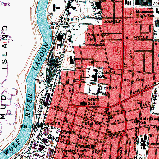 Topographic Map of Saint James Baptist Church, TN