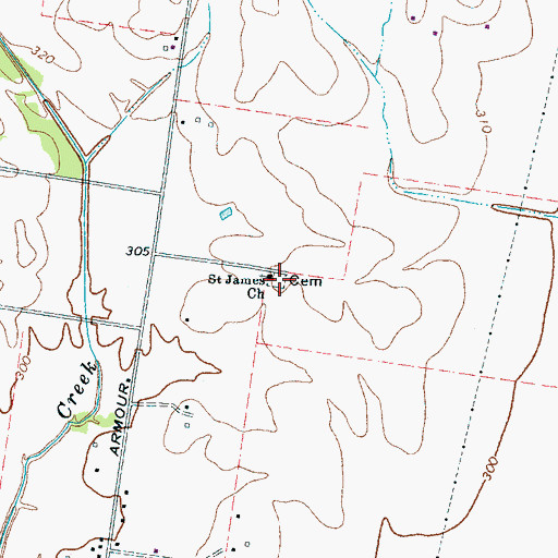 Topographic Map of Saint James Cemetery, TN