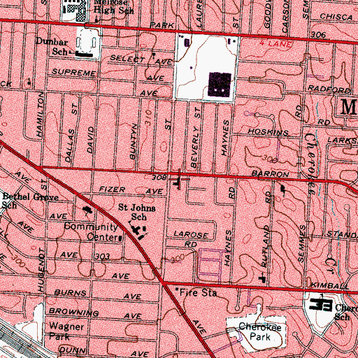 Topographic Map of Saint John Baptist Church, TN