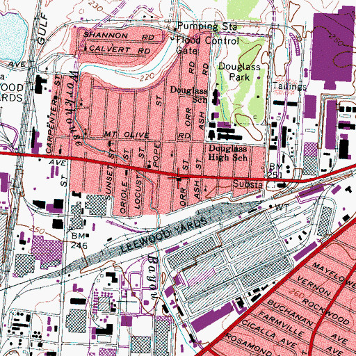 Topographic Map of Saint Johns Baptist Church, TN