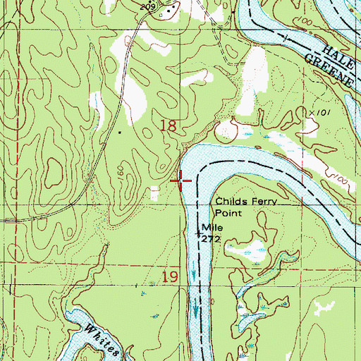 Topographic Map of Chiles Ferry Landing (historical), AL