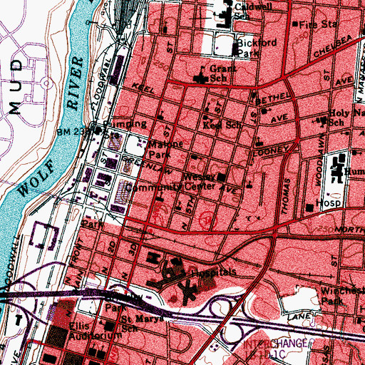Topographic Map of Saint Joseph Christian Spiritual Church, TN