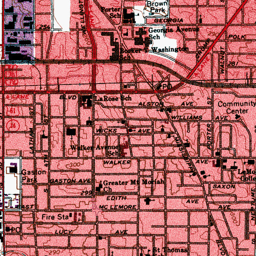 Topographic Map of Saint Marks Baptist Church, TN