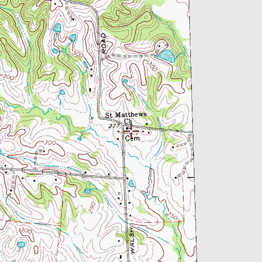 Topographic Map of Saint Matthew Cemetery, TN