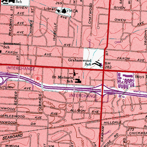 Topographic Map of Saint Michael Catholic Church, TN