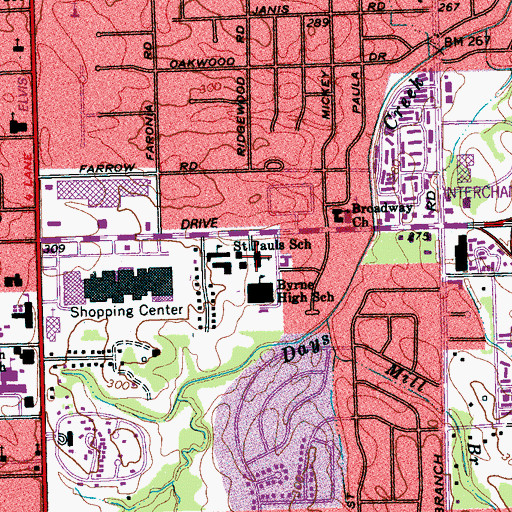 Topographic Map of Saint Paul Catholic Church, TN