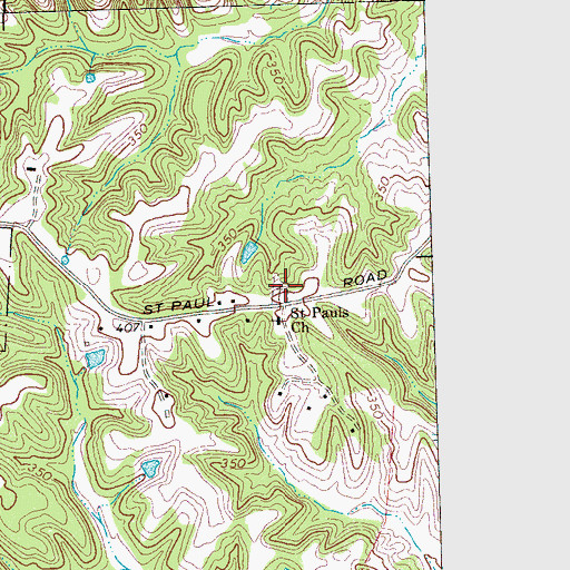 Topographic Map of Saint Paul Cemetery, TN