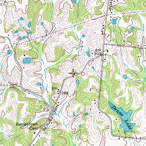 Topographic Map of Saint Paul Church (historical), TN