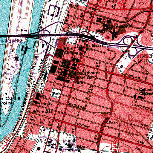 Topographic Map of Saint Peters Catholic Church, TN