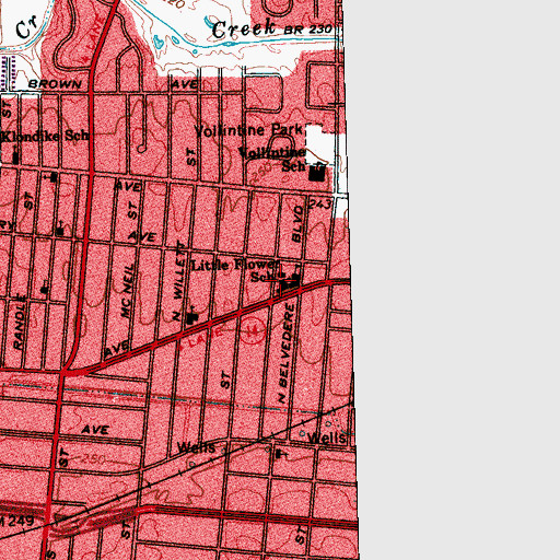 Topographic Map of Saint Teresa Church, TN