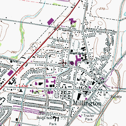 Topographic Map of Saint Williams Catholic Church, TN