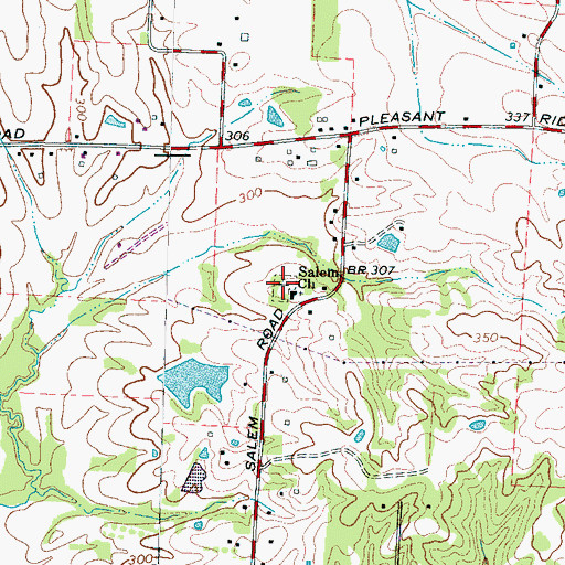 Topographic Map of Salem Cemetery, TN