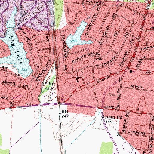 Topographic Map of Scenic Hills United Methodist Church, TN