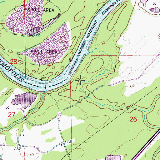 Topographic Map of Clays Bluff, AL