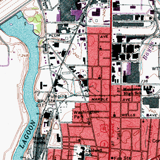 Topographic Map of Seventh Street Baptist Church, TN